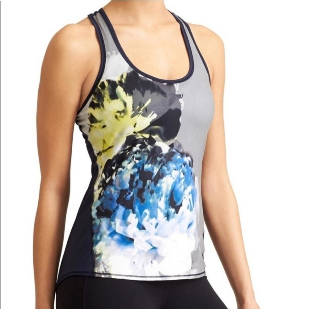 Athleta Floral Chi Blossom Racerback Tank Top Women's XS Athletic Athleisure EUC